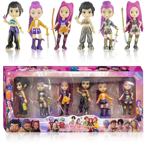 Mizijia 6 Stück Huntrs Kriegerpuppen Jäge Set, Huntrs Figuren Set, Tortendeko Mini Figuren Kindergeburtstag Geschenk, Actionfiguren inspiriert von Koreanischen Popstars Fans und Sammler
