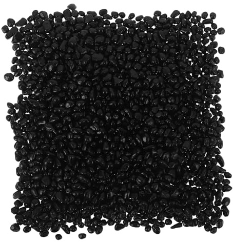 CIYODO Ghiaia Decorativa Nera per Acquari e Giardinaggio Ciottoli Piccoli per Vasi di Fiori Pietre Ornamentali per Piante Grasse e Paesaggi Acquatici 500g