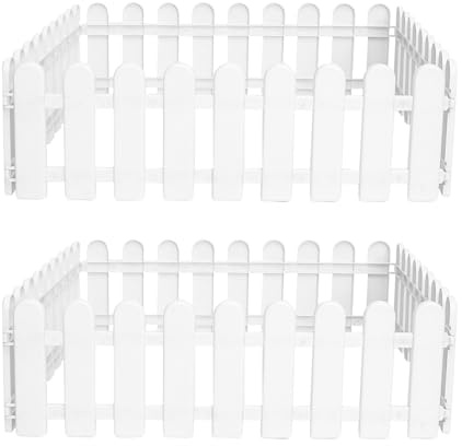 AKOOSY 8 Stück Kunststoff Gartenzaun 50cm Hoher Dekorativer Weißer Zaun für Außendekoration Langlebige Gartenumzäunung für Blumenbeete und Vorgarten