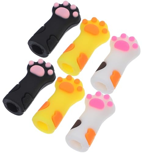 MAGICLULU Pinzas para Cutículas Funda Protectora de Silicona, Diseño de Pata de Gato, 6 Unidades Multicolor, Herramientas de Manicura para Cuidado de Uñas y Pedicura Color Color Aleatorio