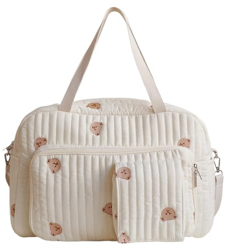 Skötväska - Skötväska med flera fickor Ryggsäck, Skötväskor med kapacitet för resor, mamma, sjukhus, vattentäta babyväskor i canvas meed justerbara remmar, 42 cm fashionabel väska