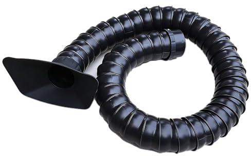 Black 50mm/75mm POM Flexible Welding Fume Exhaust Pipe, Smoke Extractor Vent Hose with Square Hood for Industrial Soldering Fume Extraction System(Dia. 75mm,180cm)