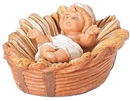 Fontanini by Roman Inc., Centennial Baby Jesus with Manger, 5 Holy Family Collection, Nativity Figure and Accessories, Hand Sculpted and Painted