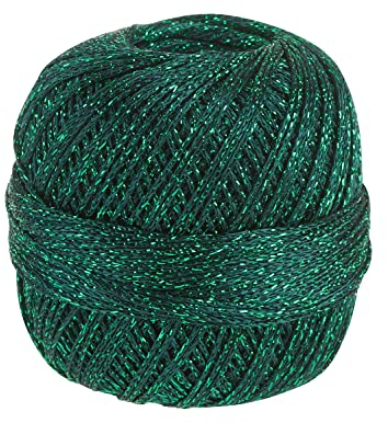 gründl Häkelgarn Glitter 25g 110m Nadelstärke 2,5-3,0 Winter Schonwaschgang 40°C 90% Viskose 10% Polyester Ideal für Stricken Häkeln Glitzerndes Garn für kreative Projekte Wintergrün