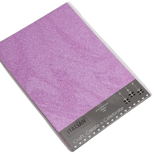 Italian Options 10 fogli di carta glitterata da 250 g/m², formato A4, colore: lilla