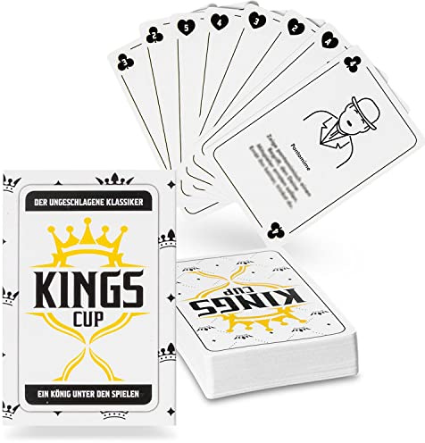Kings Cup Party Drinking Game - Le Jeu à Boire Original dans l'édition de Jeu de Cartes 2.0 avec Extension de 52 Cartes Version Allemande
