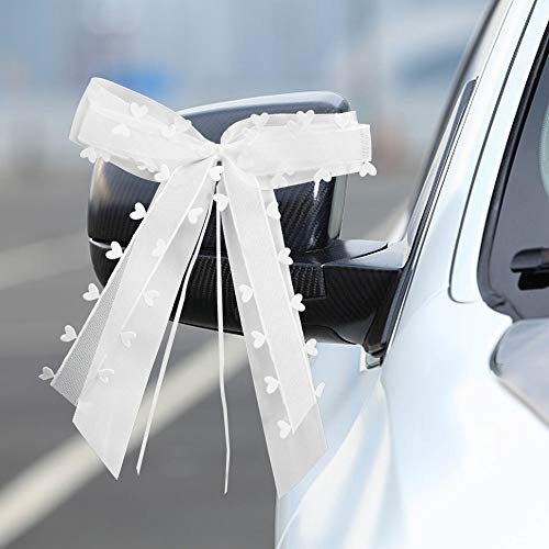 Favengo 30 Stück Schleifen für Auto, Hochzeit, Weiß, Dekoration für Auto, Hochzeit, Hochzeit, Satinband, für Hochzeit, Auto, Dekoration, Stuhl, Geschenk, Hochzeit, Krmonie, Blumenstrauß
