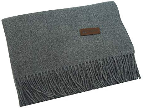 PB-SOAR Unisex XXL Einfarbiger Schal für Winter, Schals Winterschal Damenschal Halstuch Umschlagtuch Pashmina Stola mit Fransen (Dunkel Grau)