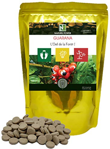 NAKURU | Guarana | Gamme Power | Fabriqué en France | L’œil de la Forêt! (400 Comprimés de 600mg / Poids Net: 240g)