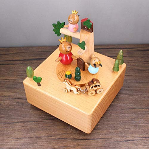 Jaeknxcg Holz Spieluhr Spieldose mit Musik Klassische Holz Handwerk für Geburtstags Weihnachten Home Dekoration Schweinchen