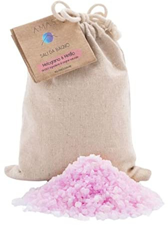AMAS Sali da bagno RIVITALIZZANTI- Frutti di bosco - Sale Marino Italiano - 100% Naturali, Vegan e Plastic Free - 100% Fatti a mano in Italia - 350g (10 utilizzi) Aromaterapia