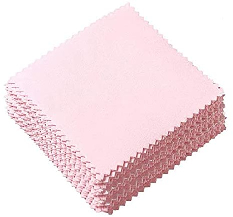 TUKEVA 100 Stück Poliertücher schmuck,Schmuckreinigungstuch | Silber Poliertuch Mikrofaser für Silberschmuck, Poliertuch für Silber, Gold, PlatinGold, Messing