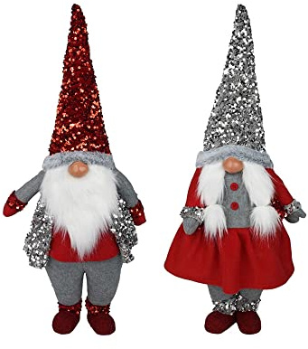 Mazzeo Pupazzo Gnomo Decorativo Natalizio 70cm, Christmas