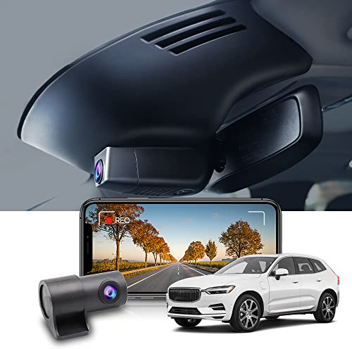 Fitcamx Dashcam Auto Vorne Hinten 2160P+1080P for Volvo XC60 2018-2021 2nd Gen, S90 V90 2017-2021 2nd Gen (Model A), OEM Dashcam 4K UHD Video WiFi, G-Sensor, Nachtsicht, Loop-Aufnahm, 128GB Karte