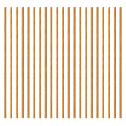 Wooden Broom Handle Stick Pole for Floor Mop Handle Brush Broom 4ft (48 inches) Long x 15/16 (23/24mm) Diameter Long Wooden Sticks for Rake, Hoe or Broom (15/16 (23/24mm), PACK OF 25)