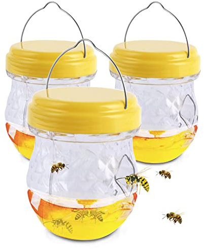 3 Stücke Wespenfallen Für Draussen,Fruchtfliegenfalle,Mückenfalle,Wespenabwehr Lebendfallen Hornissenfalle,Zum Aufhängen Und Hinstellen,Für Garten,Außenbereich,Innenhof, Bauernhof,Obstgarten,Terrasse