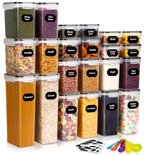Otauoaea 22 Pezzi Contenitori Ermetici per alimenti,Contenitore Plastica con Coperchio per Alimenti Denza BPA,Set Contenitori per Alimenti per Cereali,Pasta,Riso e Caffè