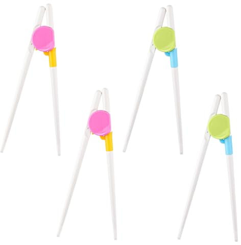 4 Paare Kinder Training Essstäbchen Hilfer - Lernen Stäbchen Chopsticks für Erwachsene Anfänger Kinder Senioren