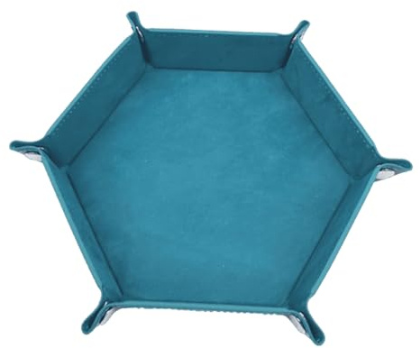 Sechseckiges Würfeltablett aus PU-Leder, Samthalter, tragbar, faltbar, Würfel, Rolltablett, Tischspiel, Teil, Würfelhalter, Aufbewahrungsbox