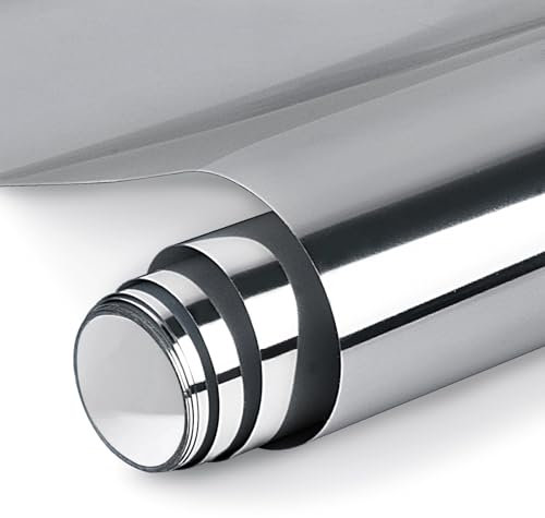 NANAPLUMS Film pour traceur textile - Film flexible en polyuréthane pour traceur textile, utilisé dans les textiles - Film de transfert thermocollant pour t-shirts et tissus (argent miroir métallisé)