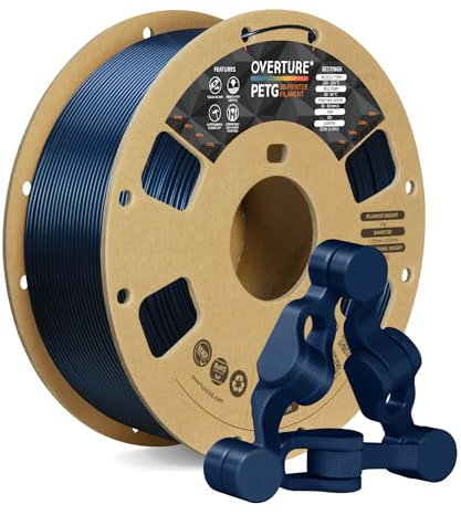 OVERTURE PETG Filament Aufgerüstet 1,75 mm, 1kg (2,2 lbs) Spule, 3D-Druck-Filament, Maßgenauigkeit +/- 0.02 mm (Sternenblau)