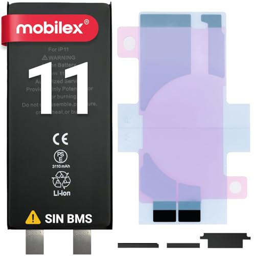 MOBILEX® Batterie sans BMS pour iPhone 11 | 3110mAh - Capacité d'origine | Cellule Interne de Rechange | sans Nappe | Soudure requise