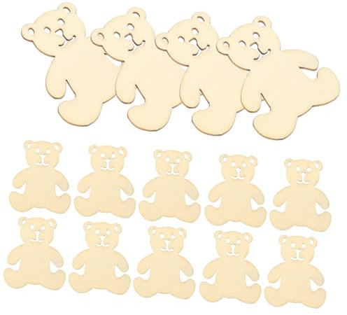 Tofficu 40 Stück Holz-chip-verzierungen in Bärenform Sichere Und Dauerhafte Bastelstücke Für Die Kinderdekoration