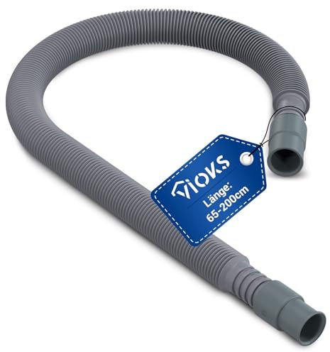 VIOKS Manguera de desagüe flexible para lavadora, 60 – 200 cm, 19/21 mm de diámetro, extensible, para lavadora y lavavajillas