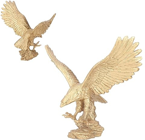 Tall Eagle Statyette Golden Eagle Resin Ornament Staty Stor Golden Eagle Resin Skulptur Ornament Kontorsinredning