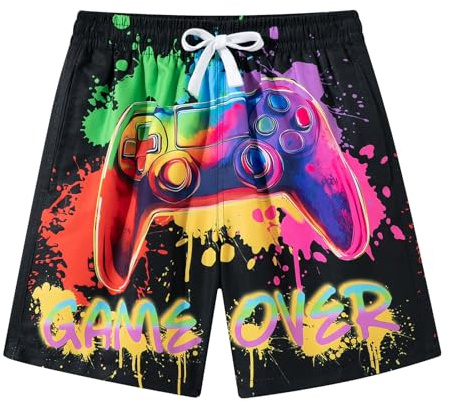 Belovecol Teenage Boys Simshorts Surfbräda Baddräkt 3D Game Badkläder 13-14 år