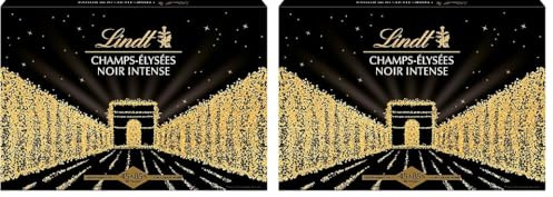 Lindt Champs Élysées Bombones Surtidos de Chocolate Negro, chocolate tradicional Suizo, bombones de chocolate negro de distintas intensidades y cremoso, 395g (Paquete de 2)