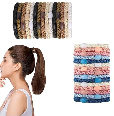 LINTRA 30 Stück Scrunchie, Damen Hair Ties, Haargummi Armband Elastische, Spiralhaargummi Mehrfarbig, Stirnbänder und Armbänder für Sport und Alltag