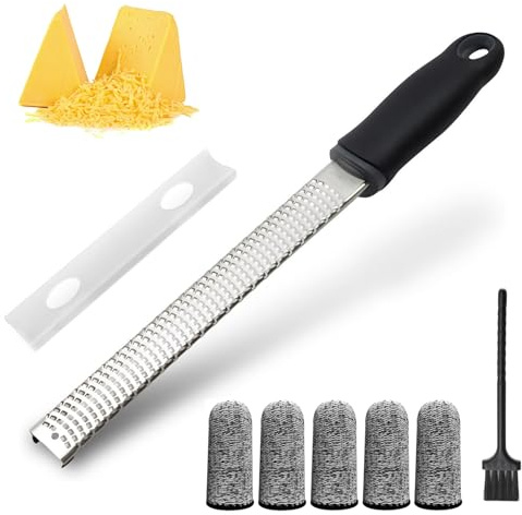 LIULINY 1 Set Grattugia per Formaggio in Acciaio Inox, Grattugia per Formaggio e Limone con Spazzola, Tritatutto Multifunzionale, Pelapatate per Verdure, Ideale per Cetrioli, Noci, Carote