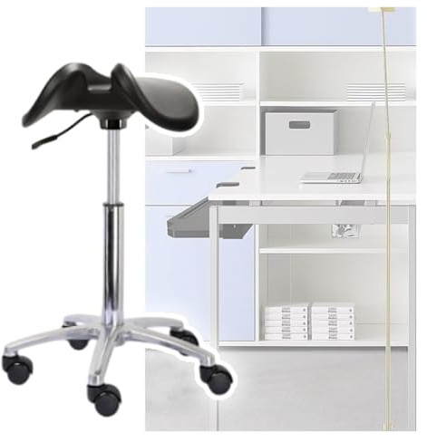 FXLUHAY Taburete de Silla de Montar for Bar, Oficina, Cocina, Silla giratoria hidráulica for Dentista, Silla de salón de mostrador Resistente, Asiento de Silla de Montar