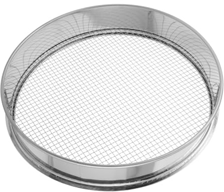 BESTonZON Edelstahl Gartensieb Robustes Bodensieb für Erde Kompost Sand und Steine Feinmaschiges Sieb zur Bodensiebung Einfach zu Reinigen Ergonomisch für Gartenarbeit Geeignet