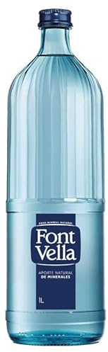 Font Vella Natural Mineral Water, Glass Bottle, 1L, Still, Natural Flavour, Spain Origin, pack 12