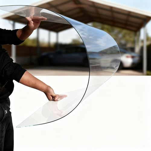 LHYJT Lámina Policarbonato Placas Transparente 1 mm Grosor Protección UV Resistente Impactos Transparente para Invernadero Cobertizo Jardín Cubierta Techo Exterior(Size:1x8m,Color:1mm)