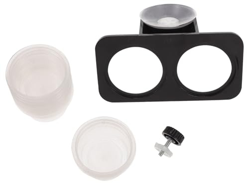 Generico Ciotola per Alimentazione Rettili Design Stabile e Funzionale in Plastica Nera Doppia per Cibo e Acqua per Rettili Domestici
