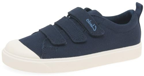 Clarks Unisex Kids City Vibe Sneaker, Navy Canvas, 10 UK