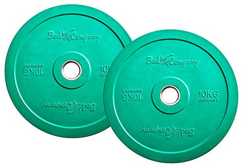 Bad Company Olympia Hantelscheiben mit Farb-Code 50/51 mm I 2 x 10 kg