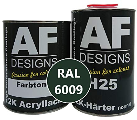 Alex Flittner Designs 2K Lack 4,5 kg Set RAL 6009 TANNENGRUEN seidenmatt Holz Maschinen Industrielack LKW NFZ