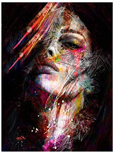BBSJX Puzzle 1000 Teile Erwachsene Anspruchsvoll,Lady Portrait Puzzles Puzzle Holzpuzzle Puzzle 1000 Stück Intellektuelles Spielzeug Lehrgeschenk Für Kinder Bild Puzzle-Abstraktes Gesicht 50X75Cm