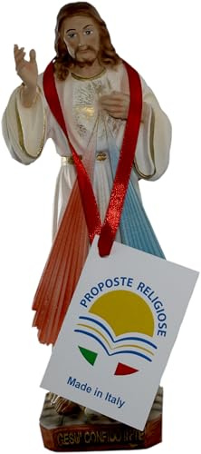 Proposte Religiose Statue des barmherzigen Jesus, handbemalt, aus Kunstharz, 20 cm, hergestellt in Italien