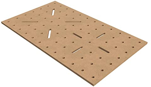 MFT Lochplatte MDF 19 mm – Werkbank Arbeitsplatte mit 100 mm Lochbild – CNC Aufspannplatte 20mm Loch für Multifunktionstisch & Werkstatt (Langloch, 120 x 70)