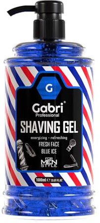 Gabri Shaving Gel with Pump Transparent 1000 ml | Moisturizing and Smooth Shaving Experience | Fresh Active Easy, Refreshing, Smooth Shave