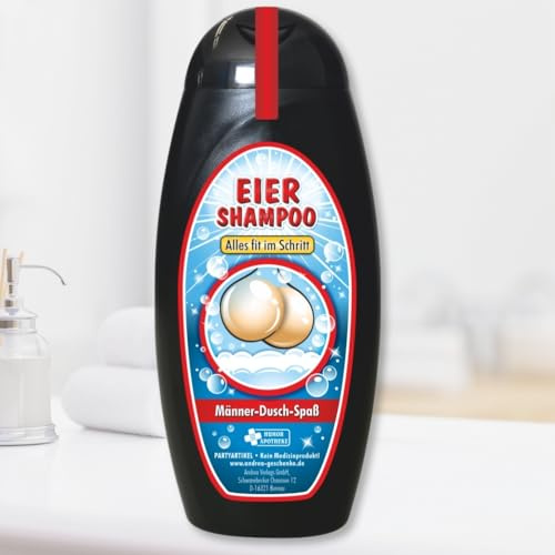 Spaß Duschbäder Duschgel - Eier Shampoo - Geschenk zum Geburtstag Junggesellenabschied für Männer | Geburtstagsgeschenk Scherzartikel für Erwachsene