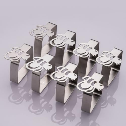 laro 8-192 Stück Premium Qualität Tischtuchklammern Edelstahl, Tischdeckenklammer Tischabdeckungsklemmen Tischdeckenhalter Clips Silber