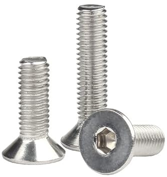 ORANXIN M2 x 4mm 50 Pcs Senkkopfschrauben Bolzen Edelstahl 304 Hex Innensechskant Schrauben Flachkopf Maschine Inbusschrauben