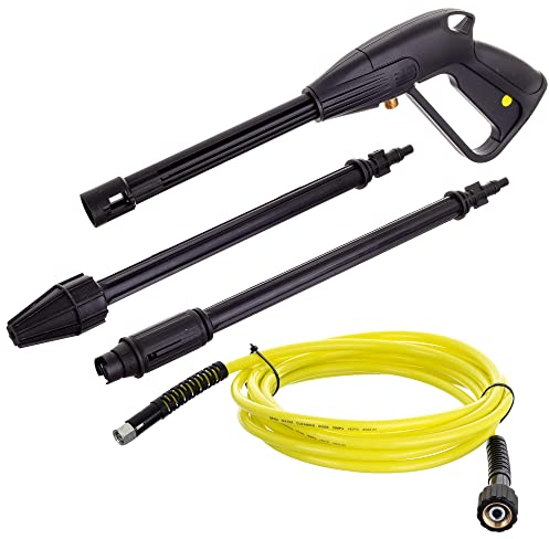 Pistola per idropulitrice Hobby Serie K M22x1,5 con tubo alta pressione 5m e lancia - Ugello regolabile e taglia-sporco - Compatibile con Kärcher