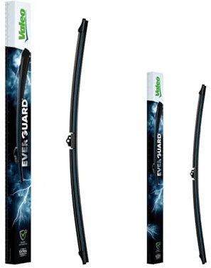 VALEO EVERGUARD - Kit De 2 Balais d'Essuie-glace Plats Premium En Silicone Avec Une Durée De Vie Prolongée X2 - VSF60+VSF45 Longueurs : 600mm + 450mm - Pack de 2